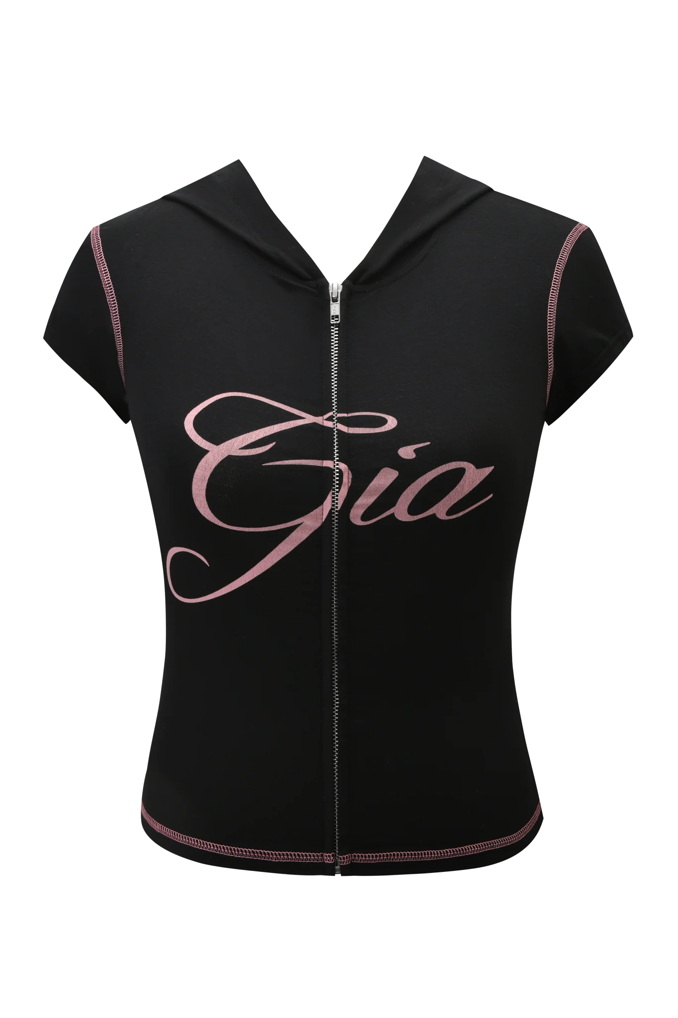 BLARE CAP SLEEVE HOODIE - BLACK - Image 8