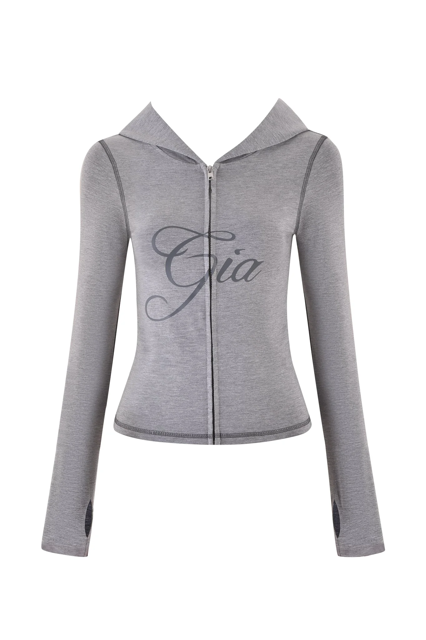 BLARE JERSEY HOODIE - GREY : HEATHER GREY - Image 6