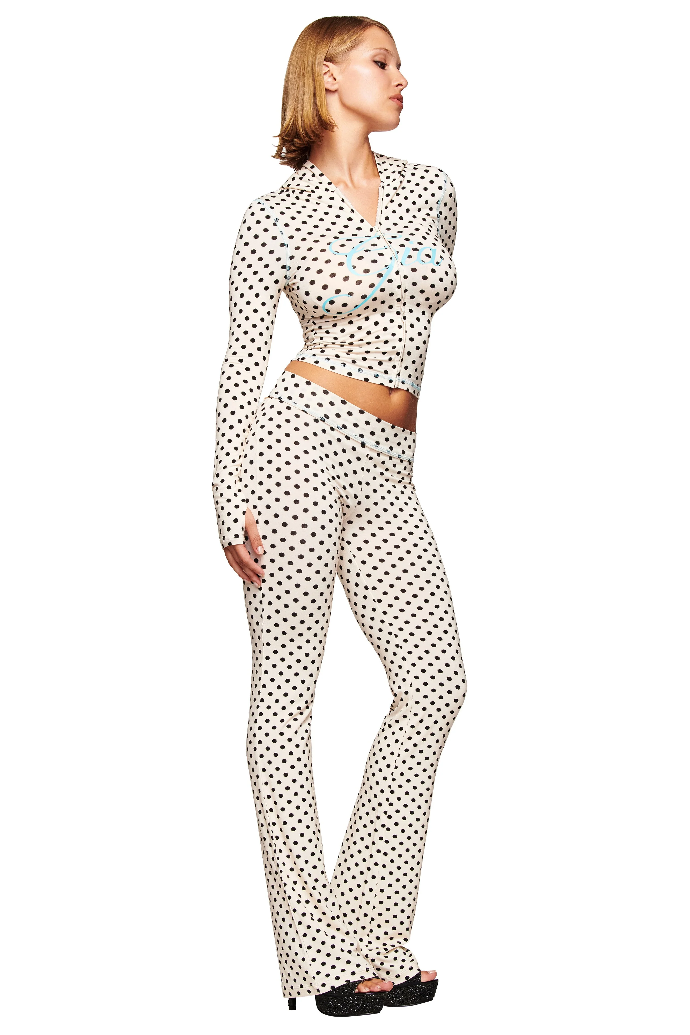 BLARE TRACKPANT - CREAM POLKA DOT - Image 3