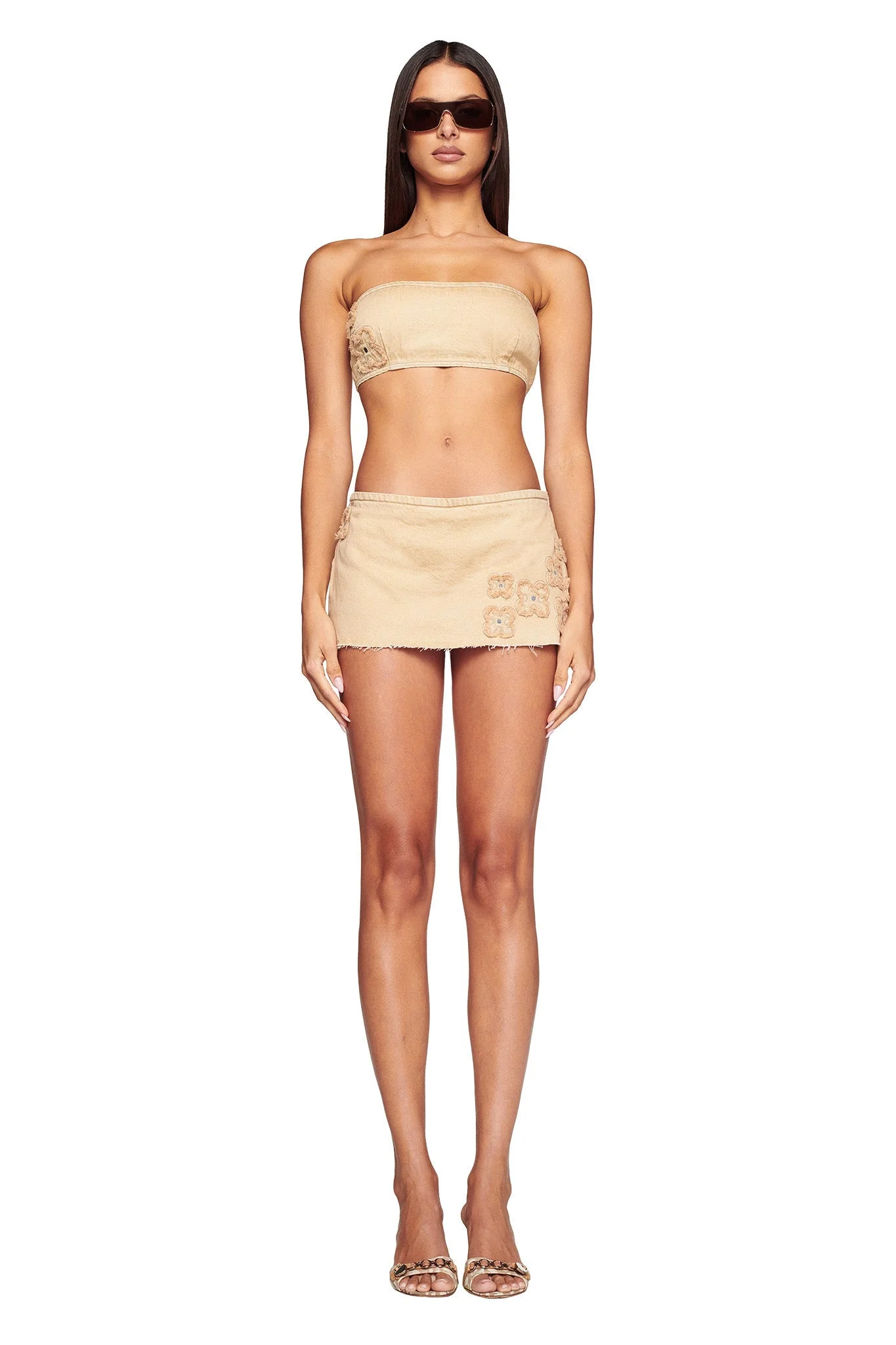 FAUNA MINI SKORT - BEIGE : TAN DENIM - Image 4