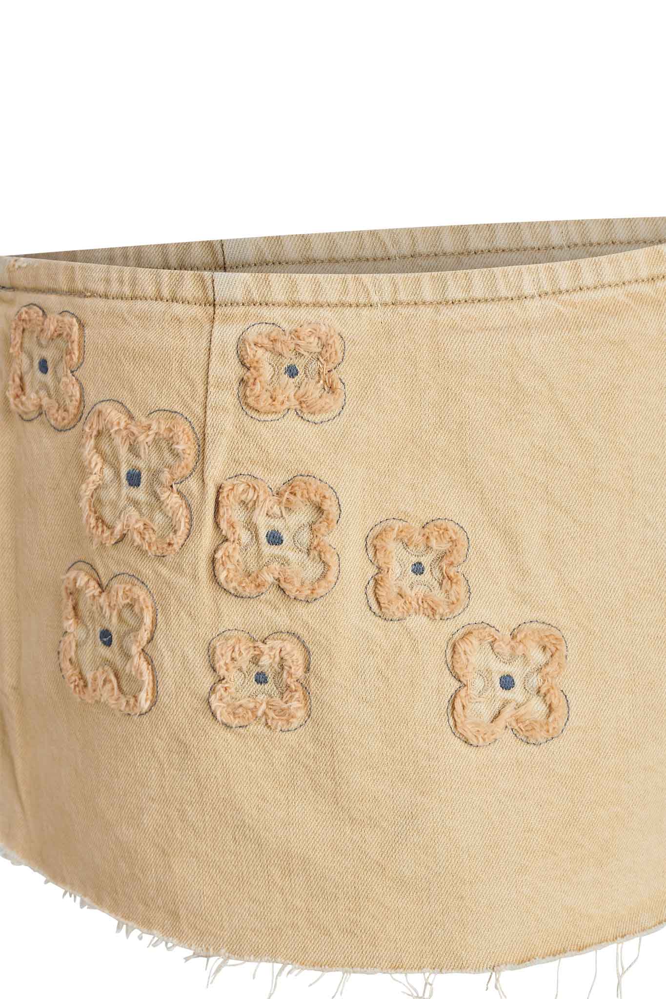 FAUNA MINI SKORT - BEIGE : TAN DENIM - Image 9