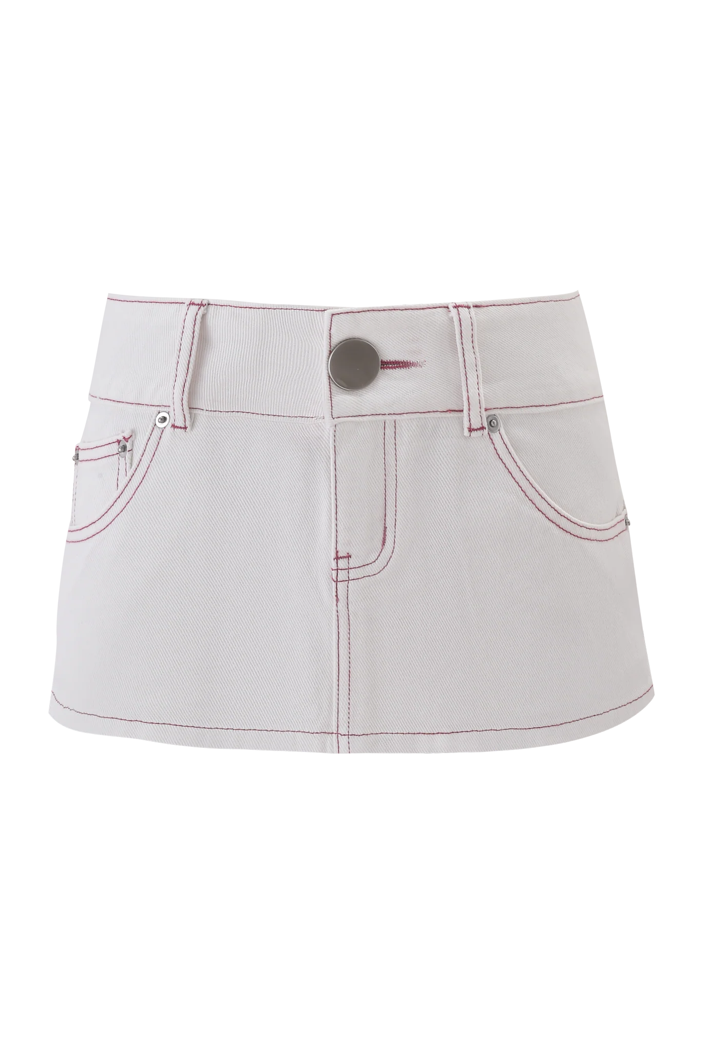 MOXIE DENIM MINI SKIRT - WHITE - Image 6