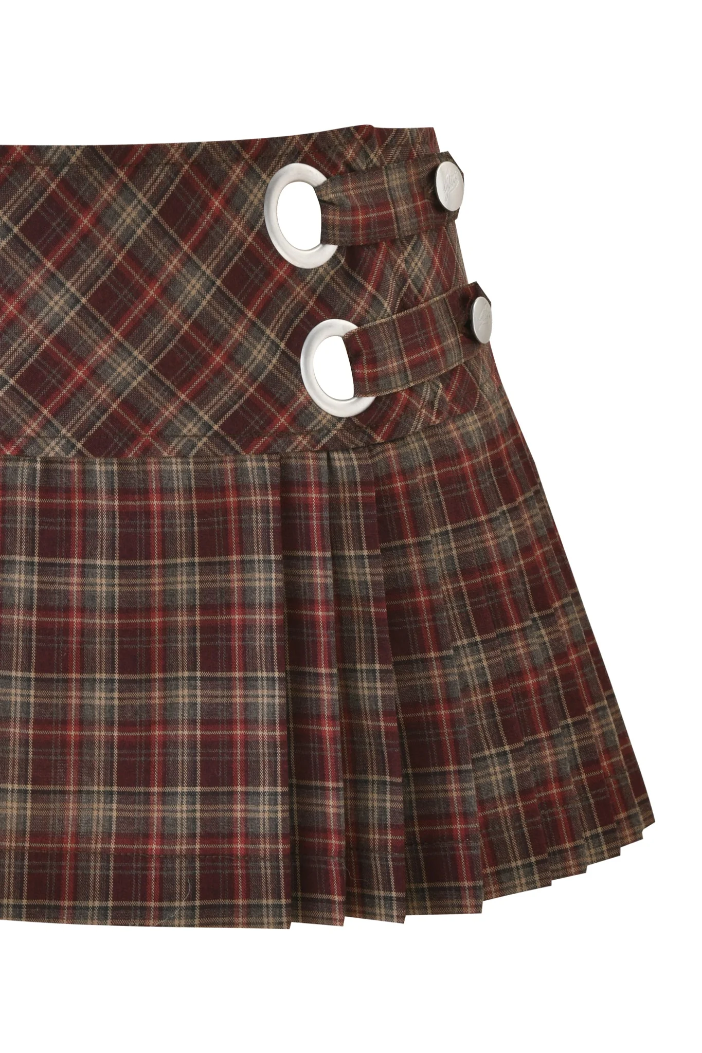 ROUX MINI SKORT - BURGUNDY PLAID - Image 7