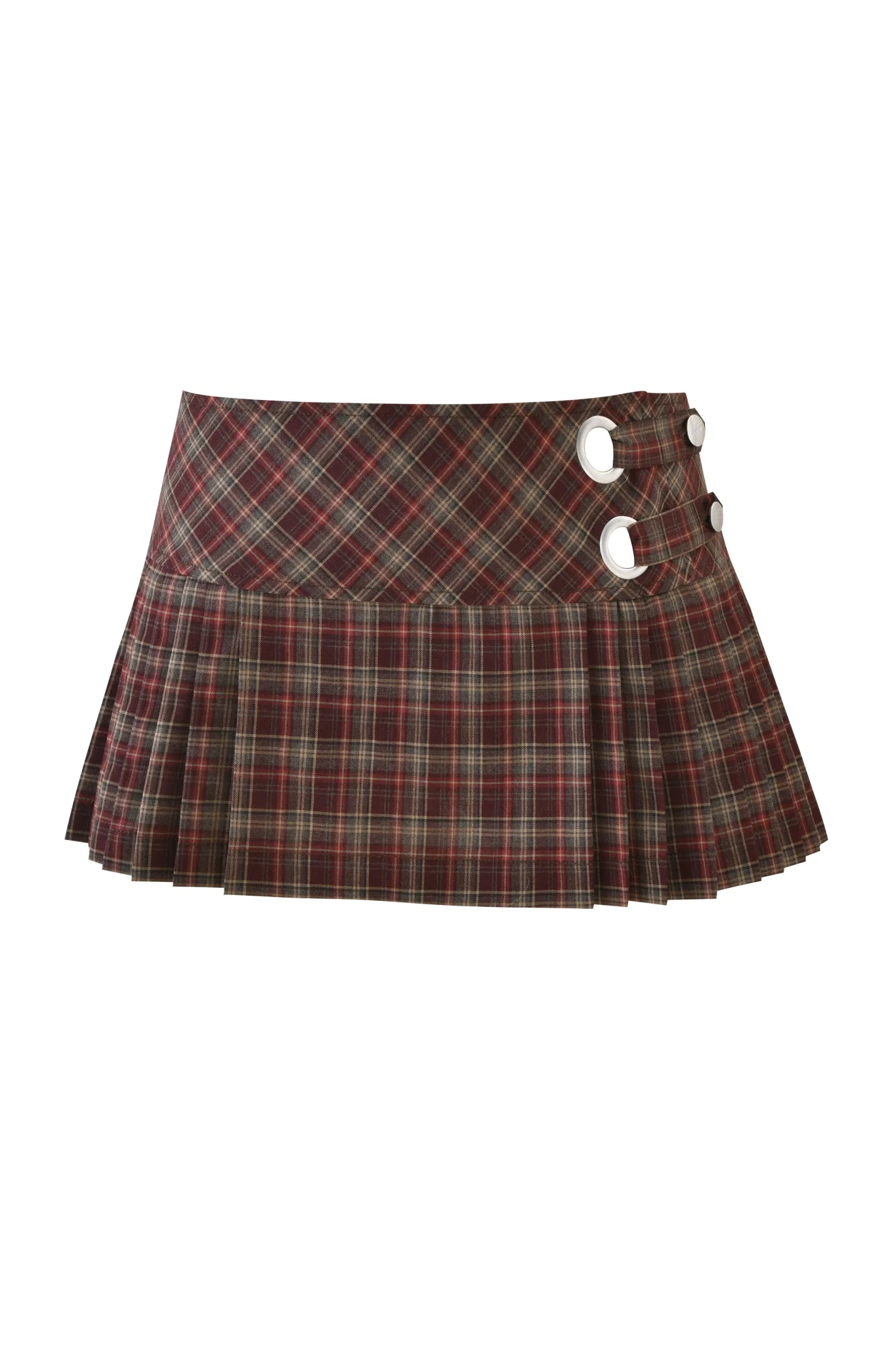 ROUX MINI SKORT - BURGUNDY PLAID - Image 8