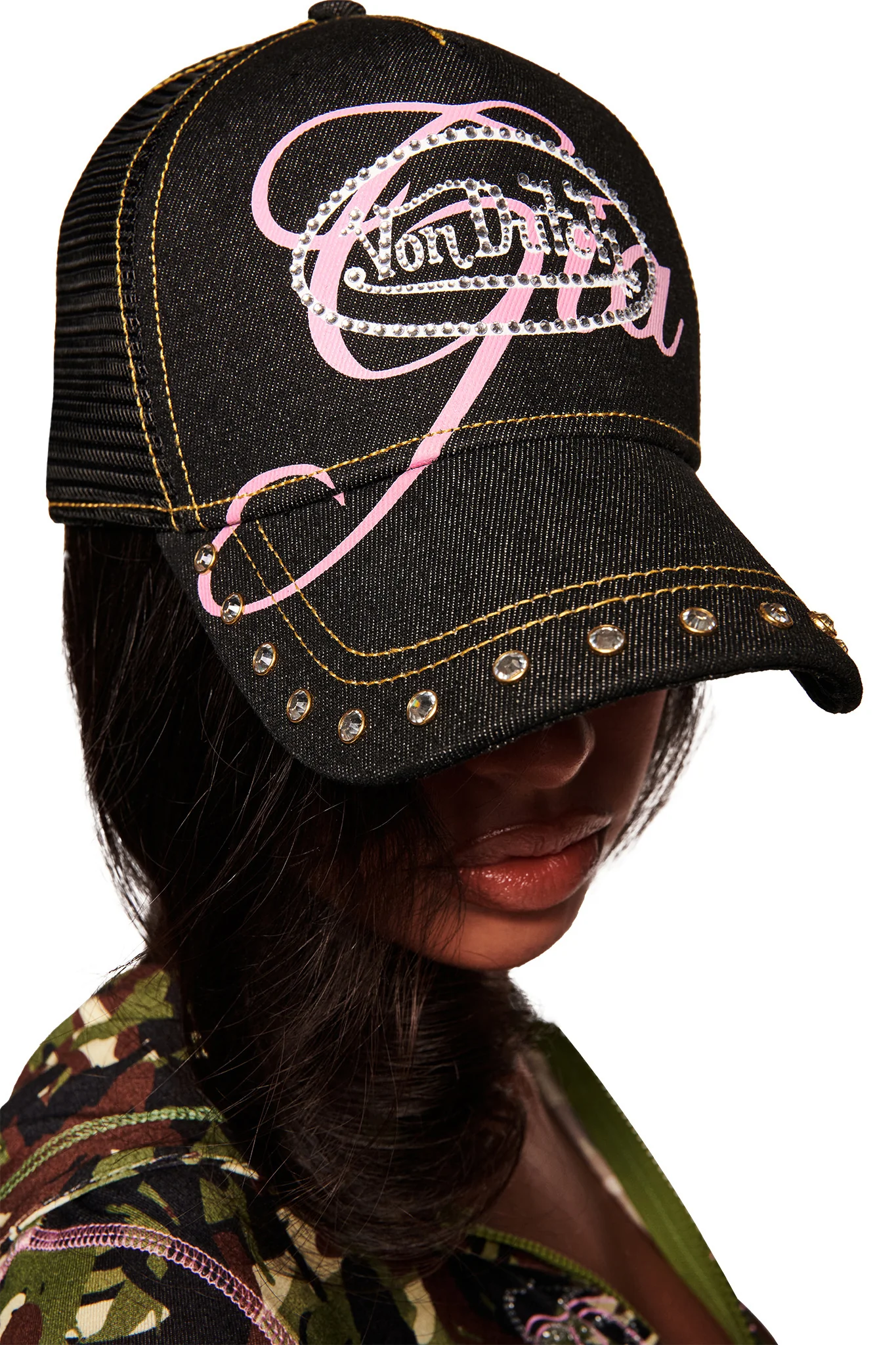 I.AM.GIA X VON DUTCH TRUCKER HAT - INDIGO DENIM - Image 4